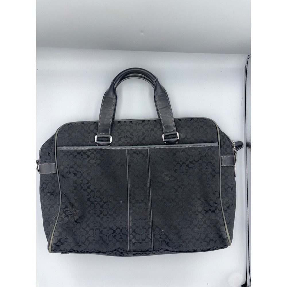 Coach Signature Monogram Black Laptop Bag